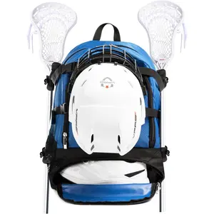 Lacrosse Bag Backpack Holds Lacrosse & Field Hockey Equipment - Two Stick Holders, Separate Cleats Shoe Compartment