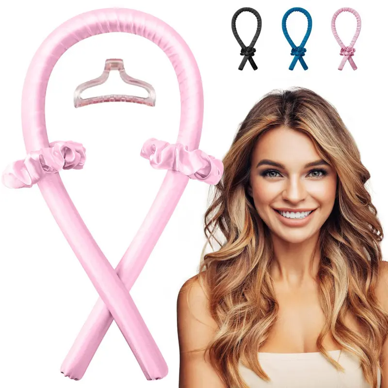 Cross-border lazy curling rod, heatless curling rod, volumizing hair scrunchie, three-piece hair styling tool set