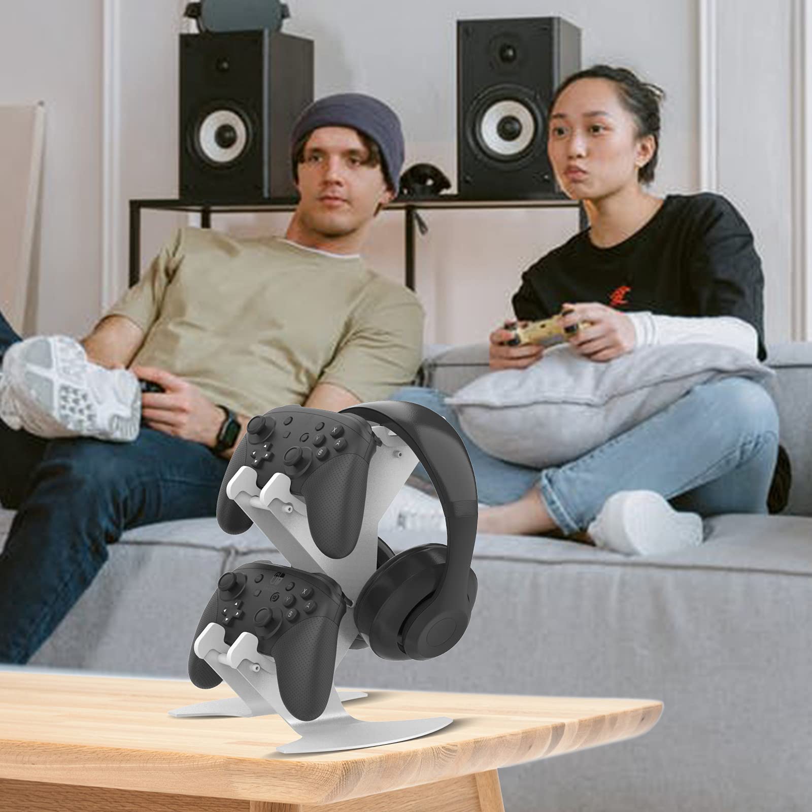 Controller Holder Game Headset Stand For Series X S/xbox One / Ps5 Ps4 Ns/pc/headset Aluminum Metal Mount Universal Organizer Video Accessories (white) Controller Holder Game Headset Stand For Series X S/xbox One / Ps5 Ps4 Ns/pc/headset Aluminum Metal Mount Universal Organizer Video Accessories (white)