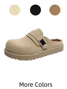 1 Pair Retro Unisex Clogs Buckle Thick Sole Daily/Commute - Suede, Anti-Slip Durable Comfortable