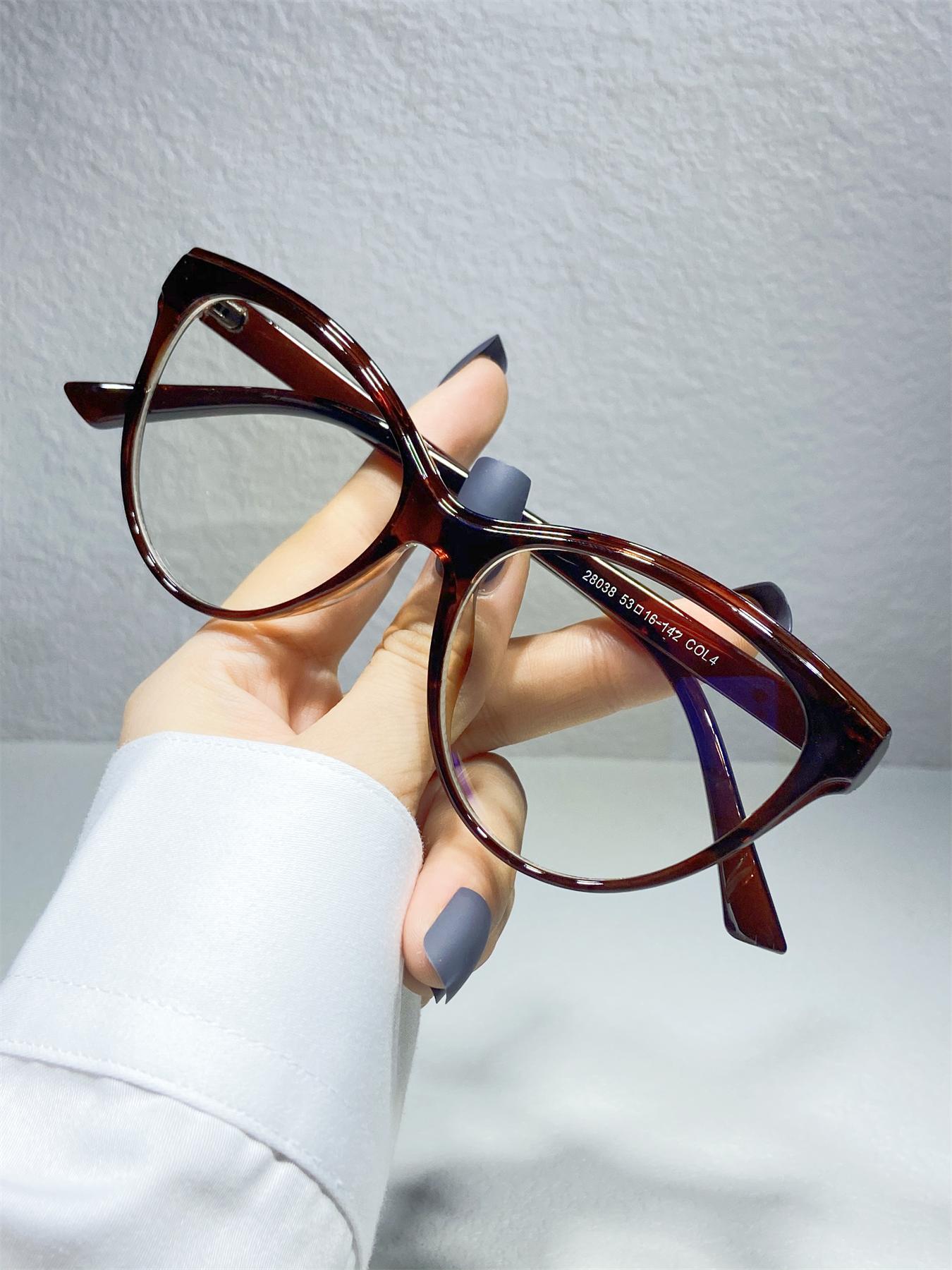 1 Pair Simple Eyeglasses for Everyday Use, Cat Eye Frame Fashion Eyeglasses, Casual Glasses, Travel Accessories for Women & Men, Fashionable Frames Glasses