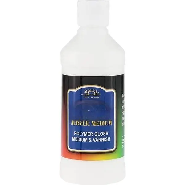 Synthetic Polymer Medium & Varnish - 250ml Bottle, Gloss Finish for Painting, Extends & Enhances Color, Creates Glazes, Soap & Water Clean-Up