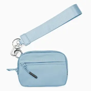 Women's Wristlet Wallet, All Over Print Waterproof Nylon Casual Zipper Purse, Compact and Foldable with Keychain Attachment for Outdoors