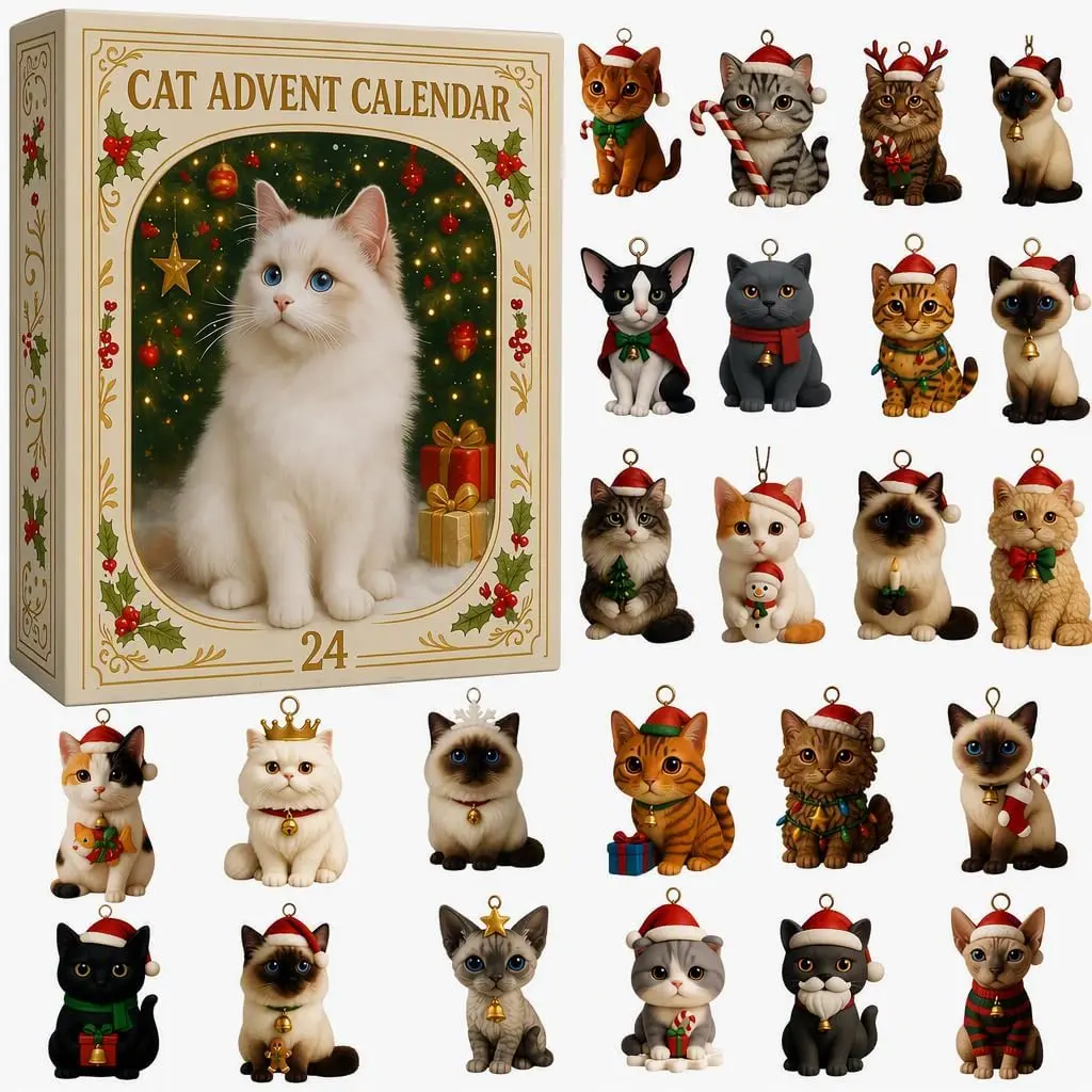2026 Cat Advent Calendar, 24‑Day Christmas Countdown Calendar (Cat A) 2026 Cat Advent Calendar, 24‑Day Christmas Countdown Calendar (Cat A)