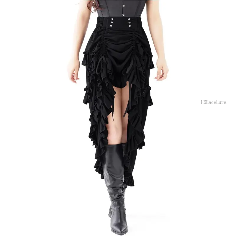 Spooktacular Creations Women Steampunk Mullet Skirt Costume, Renaissance Pirate Gothic Dress for Halloween Cosplay PartyH6LaceLure