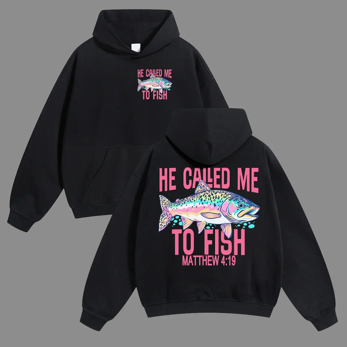 Unisex MATTHEW Rainbow Trout Fishing Christian Jesus Graphic hoodie Personalized Pattern Y2k Clothing Round Neck hoodie,Women's Clothing, Menswear, Top, Vintage Style,Summer Casual Oversized