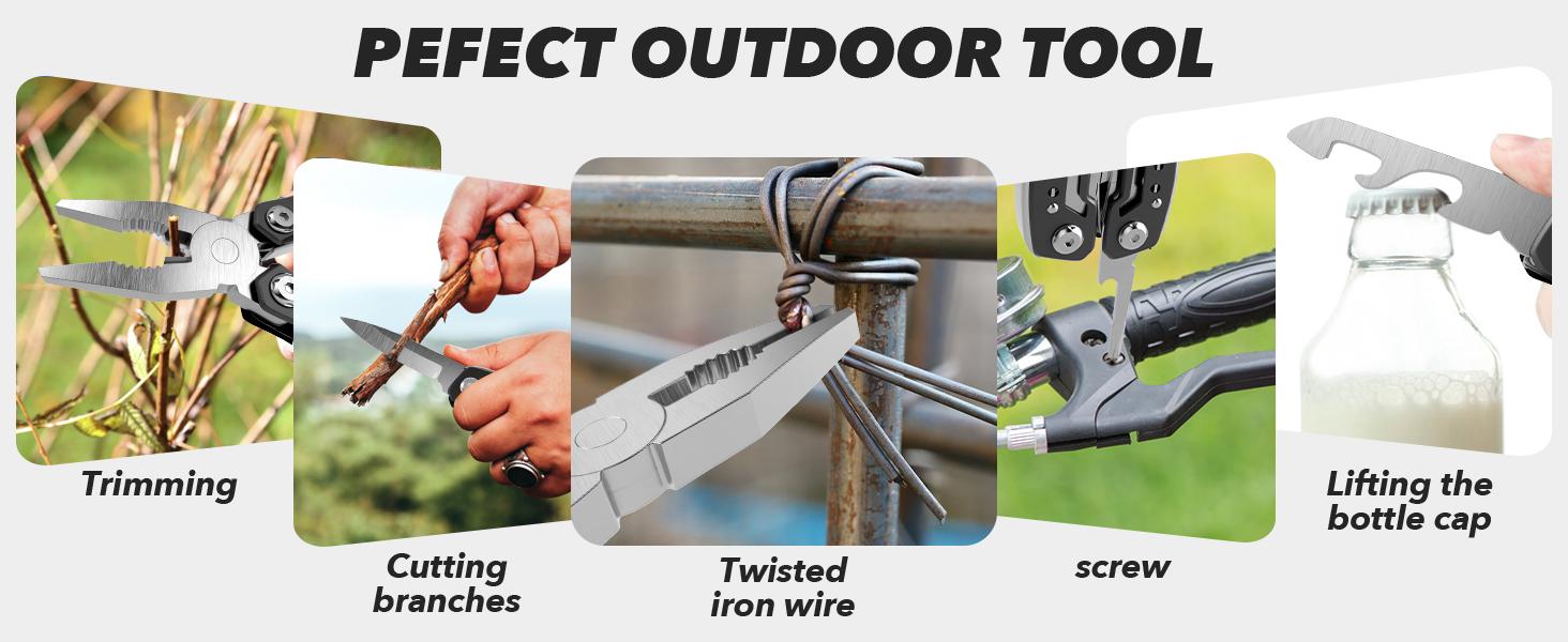 14-In-1 Professional Stainless Steel Multitool with Safety Locking, Pliers, Pocket Knife, Bottle Opener, Screwdriver and Nylon Sheath, For Survival, Camping, Hunting and Hiking 1 Pcs 14-In-1 Professional Stainless Steel Multitool with Safety Locking, Pliers, Pocket Knife, Bottle Opener, Screwdriver and Nylon Sheath, For Survival, Camping, Hunting and Hiking 1 Pcs
