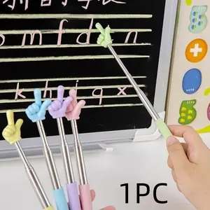 Retractable Teacher Pointer Stick Handheld Teaching Pointer For Classroom Blackboard Whiteboard Reading Guiding Home School Teaching Supplies Finger Shaped Teaching Stick