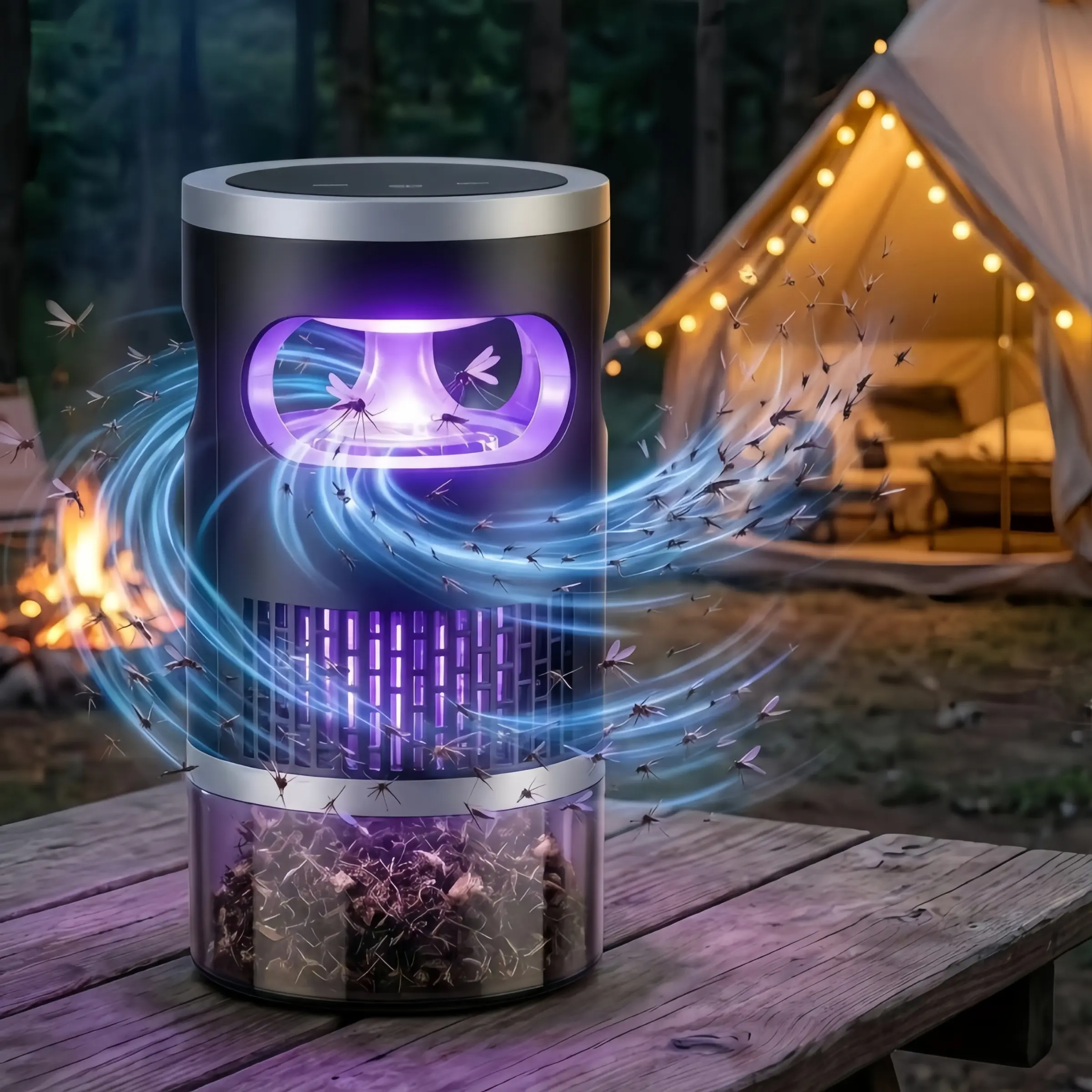 Indoor LED Light Bulb, Bio UV Mosquito Trap, Whisper Quiet, Hanging, for Home Bedroom Office Camping Indoor LED Light Bulb, Bio UV Mosquito Trap, Whisper Quiet, Hanging, for Home Bedroom Office Camping