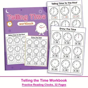 Primary School Mathematics Teaching Clock Sticker Model, Time Recognition Practice Book for Teachers, Educational Tool
