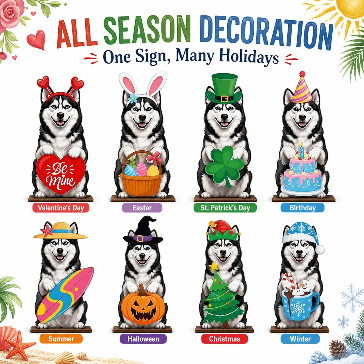 Magnetic Dog Wooden Ornament Gift, Halloween Decoration, Replaceable Accessories, Festive Desk Decor, Perfect for Dog Lovers