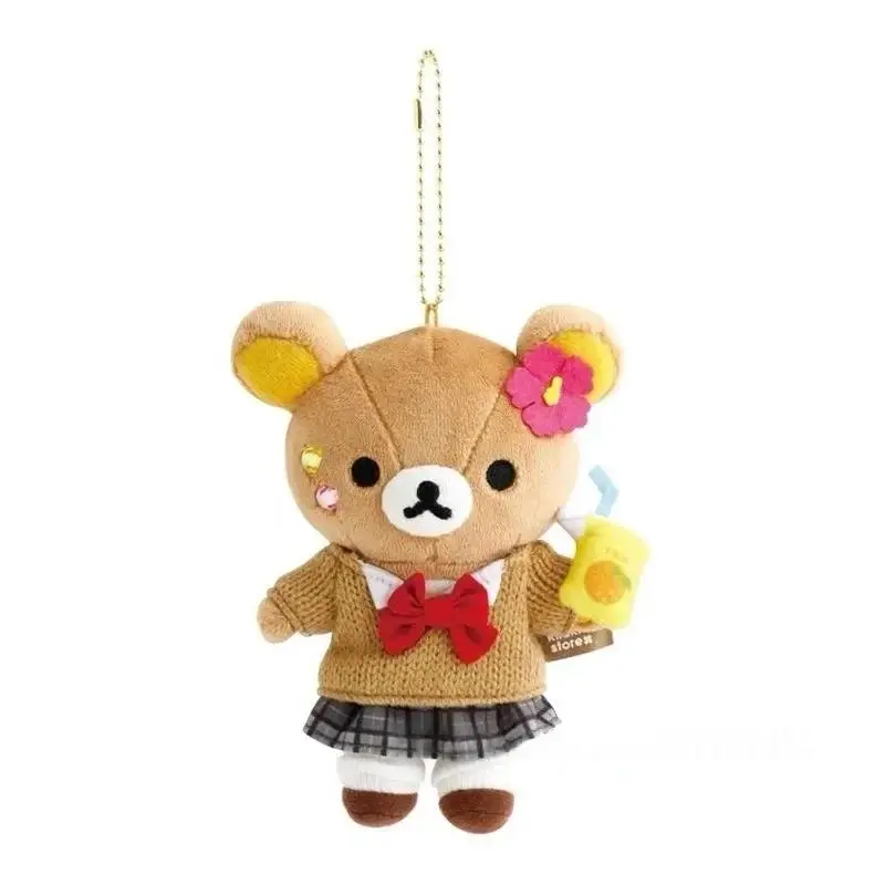 Rilakkuma Campus JK Series bear Plush Doll pendant Anime Chef Korilakkuma Kiiroitori lovely Chick Stuffed Keyr ing Charm Toy