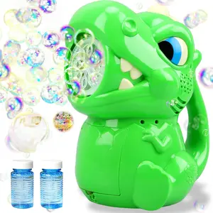 Cute Dinosaur Bubble Machine Toy, Multi-Hole Automatic Bubble Blower With 2 Bubble Solution Bottles, Easy-Grip Kids Outdoor Summer Beach Party Toy Gift For Ages 3+