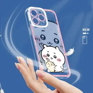 Transparent Washable C-Chiikawas Case for iPhone 17,16,15,14,13,12,11,Pro,Max,Plus Phone Cover Shockproof Silicone Edge Cover