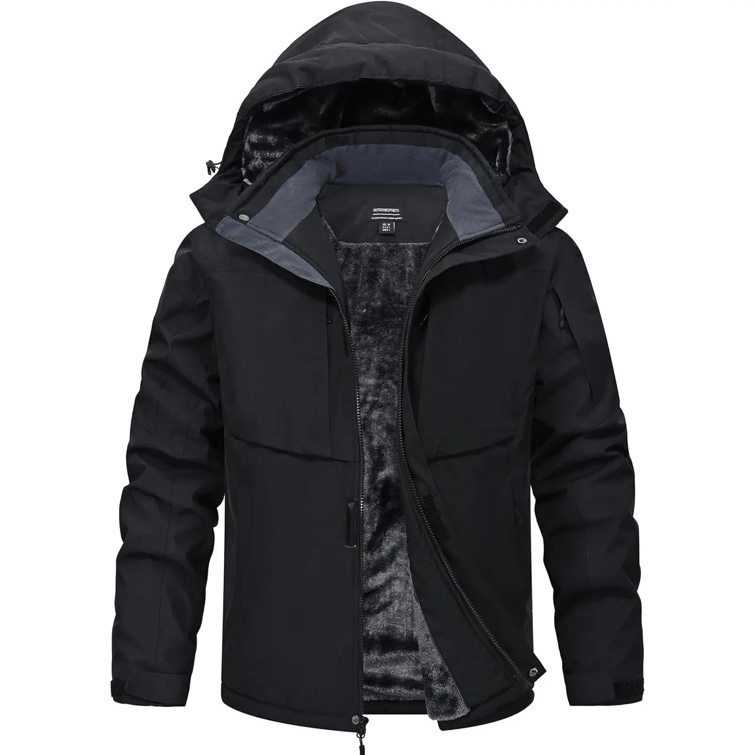 Mens Winter Snow Jacket Waterproof Ski Jackets Snowboard Rain Warm Coat Insulated Hood Fleece Lined