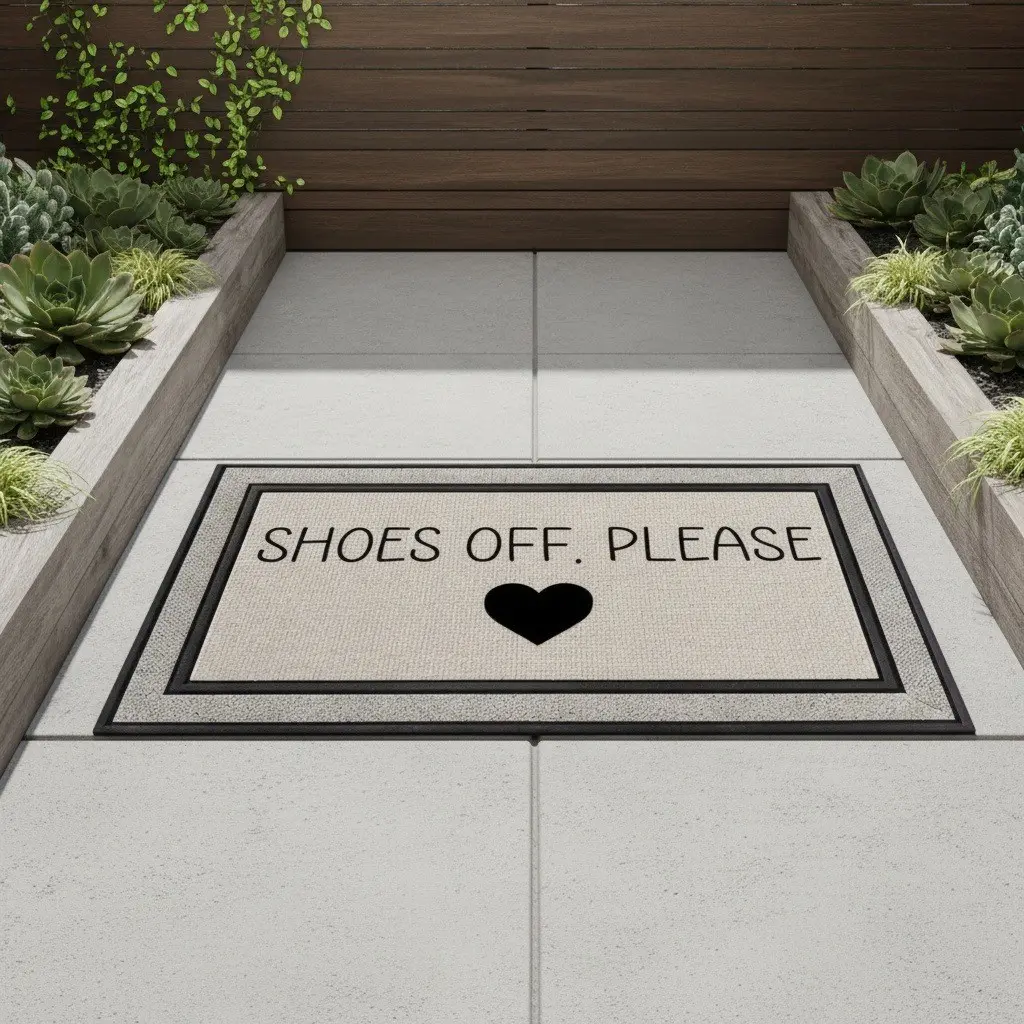Washable 'remove Shoes' Welcome Mat, Crystal Velvet Door Mat for Entryway, Porch, Garage, Indoor/outdoor, Non Slip Doormat, Non-Slip Polyester Rug