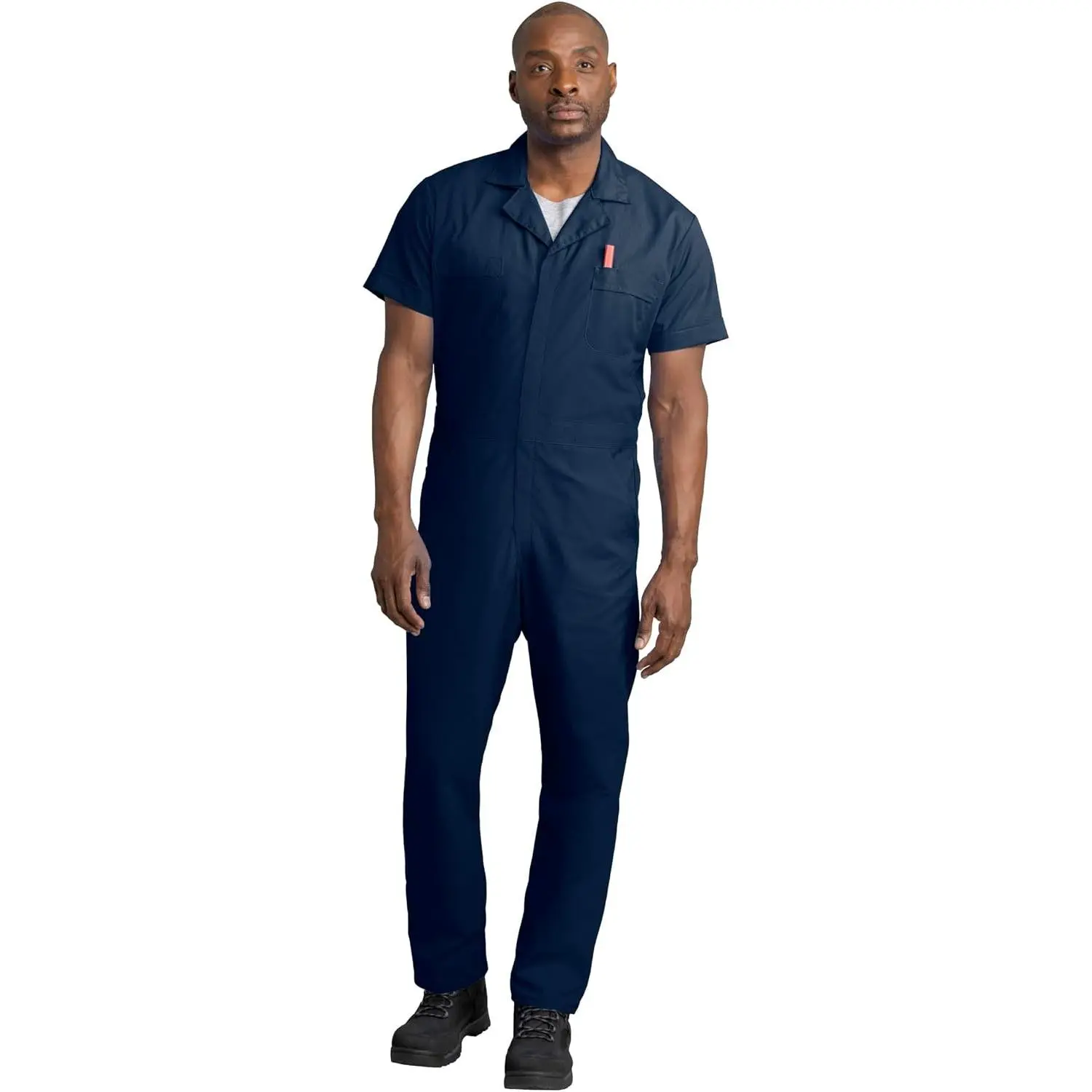Men's Short Sleeve Speedsuit Coveralls - Slim Fit Mechanic Suit, Concealed Zipper for No Scratches, Wrinkle Resistant(Gift)