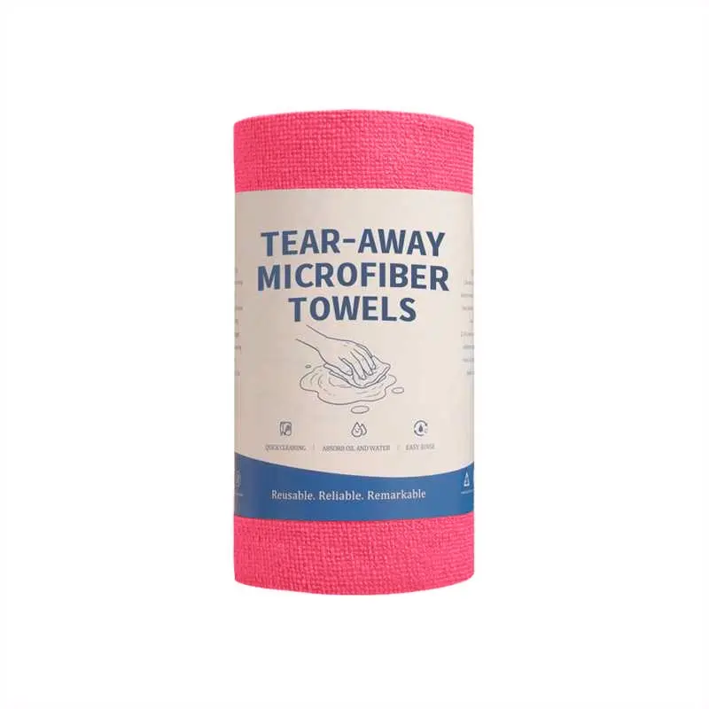 Household kitchen towel rolls for cleaning, dishwashing; non-disposable tearable cleaning cloths and car cleaning towels