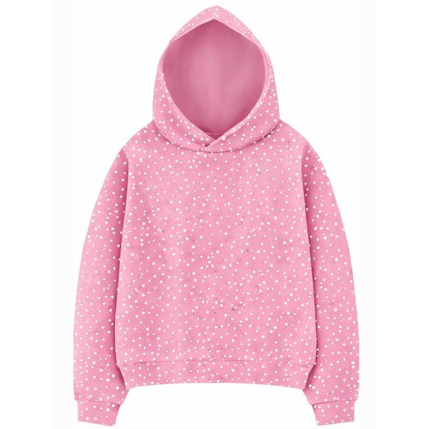 2026 Rhinestone Glitter Unisex Spring Oversized Hoodies Sparkly Long Sleeve Shirts Party Hooded Sweatshirts Tops
