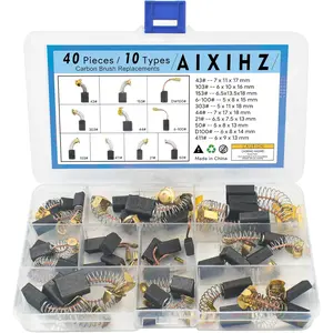 40 count Carbon Brush  Kit, 10 Types  Brushes by Size,  Power Tool Carbon Brushes for Angle , Circular , Hammer Drill, Vacuum  Repair