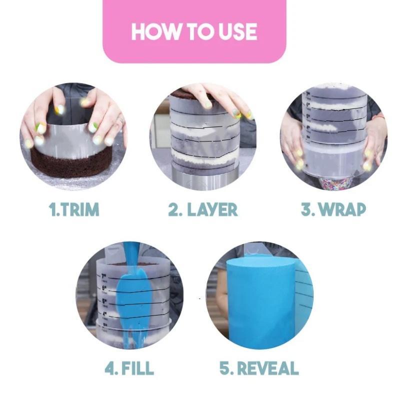 Adjustable Round Cake Ring Mold Retractable Fondant Mousse Cake Ring Acrylic Circle Baking Ring Cake Tools Round Cake Form Kit