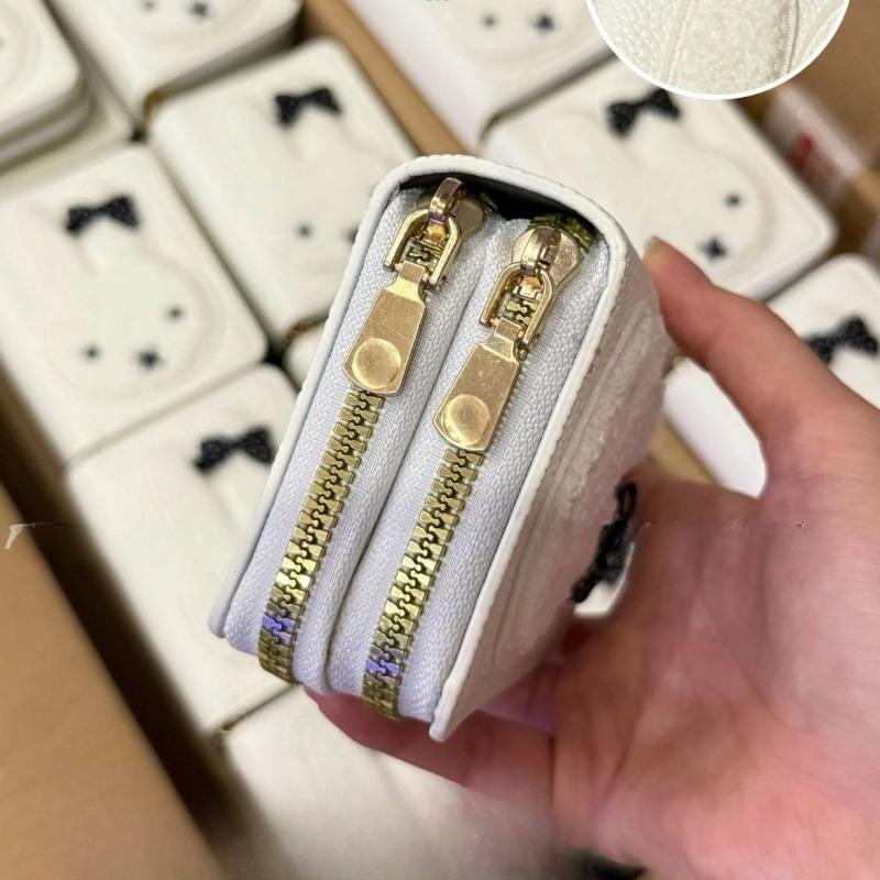 Cute Miffy Creative Cartoon Pattern Simple Fashion Portable Short Coin Purse PU Leather Anti-degaussing Multi-card Coin Wallet