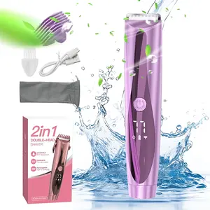 New bikini leg and arm hair trimmer, rechargeable electric shaver, women's hair removal device, suitable for facial and body hair removal, suitable for holiday gift giving