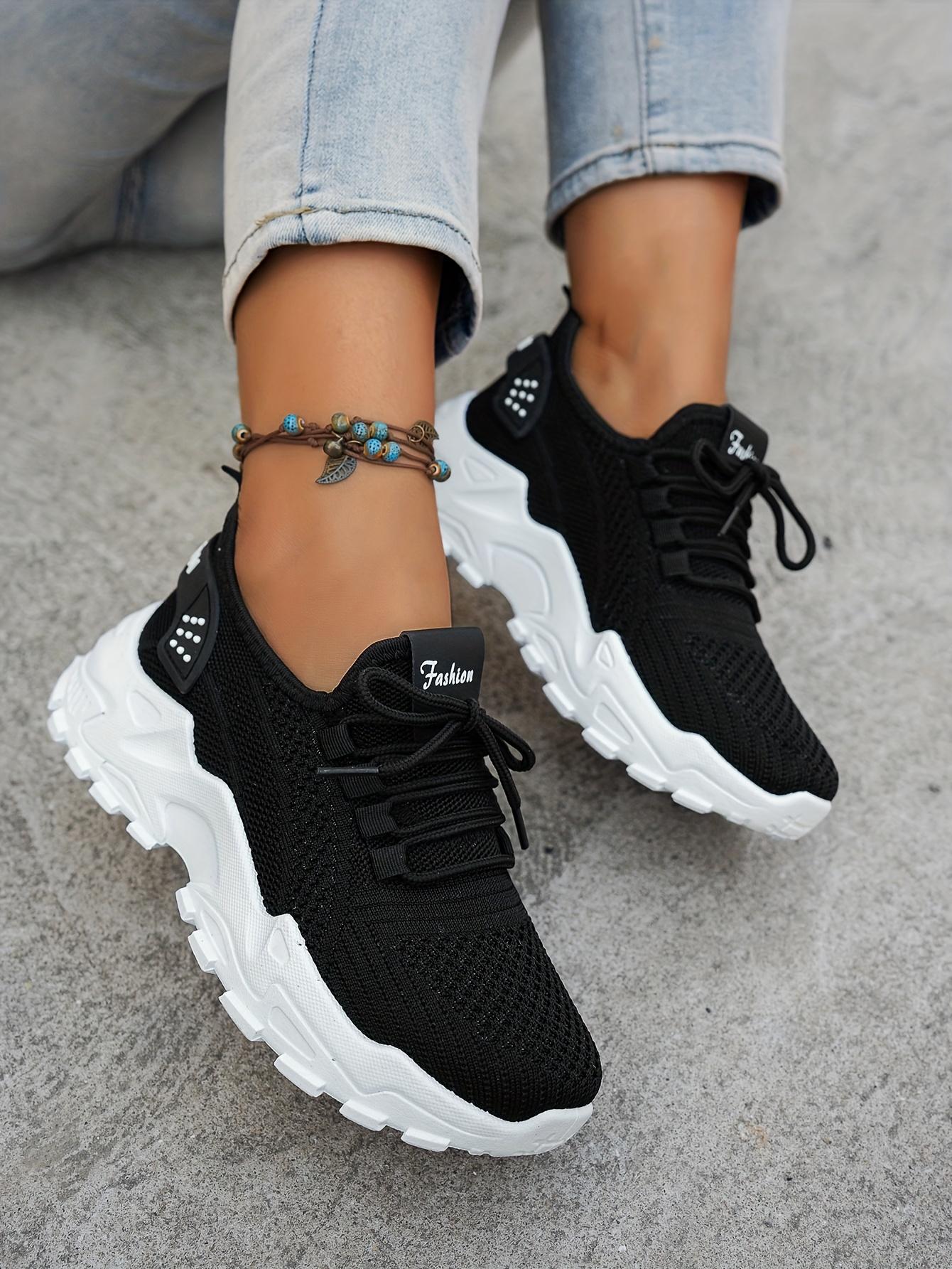 Ladies' Breathable Shoes - Stylish, Comfortable, Low-Top Tennis Shoes with Thick Soles Casual Outdoor Wear