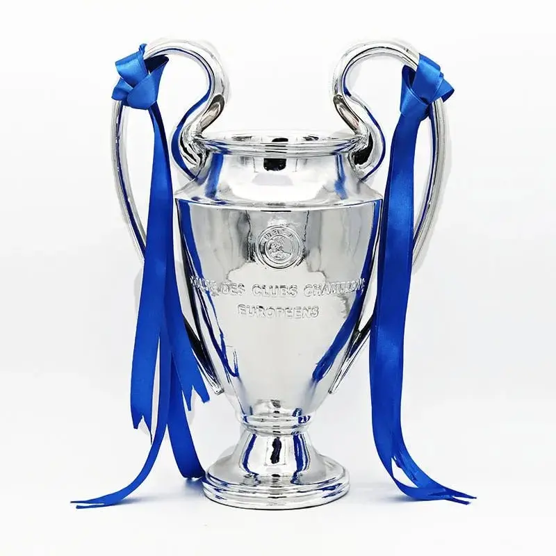 European Football Champion Trophy Replica, Soccer Victory Cup Statue, Sports Collectible Ornament, Desktop Display Decor, Football Fan Gift for Home Office