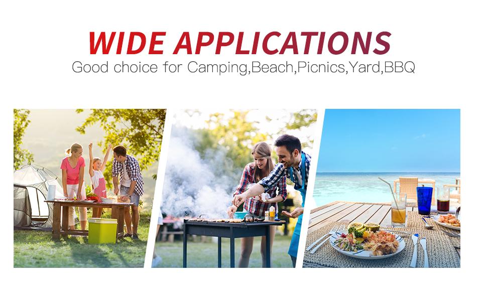 Folding Half Portable Foldable Table for Parties Backyard Events (White, 6 FT 70 * 29) (Black, 6 FT)