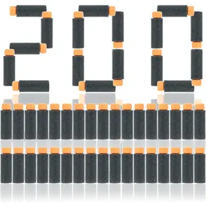 200pcs 2nd Generation High-End of Half-Lenth Soft Dart, Soft Short Dart for Nexus Pro and Swift (Black and Orange)fidget toys