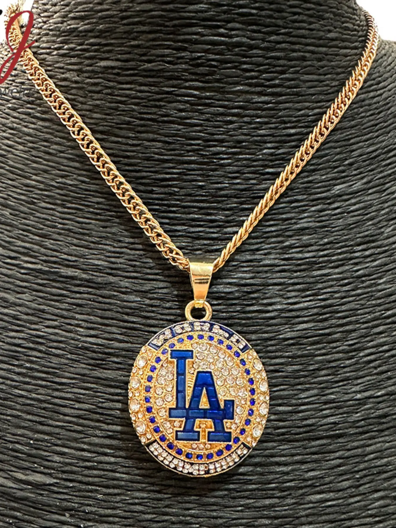Dodge Championship Necklace Pendant Mlb Los Angeles Dodgers Baseball Memorial Fan Gift, Sporty Style, Alloy Material, Plain Pattern