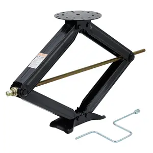 Heavy Duty RV Scissor Jacks 5000 lbs Camper Leveling Jack Stabilizer Set 4-30 Inch Adjustable Height Q235 Steel Trailer Jacks with Crank Handle for Travel Trailer Fifth Wheel Motorhome Pop Up Camp Non Slip Base Anti Wobble