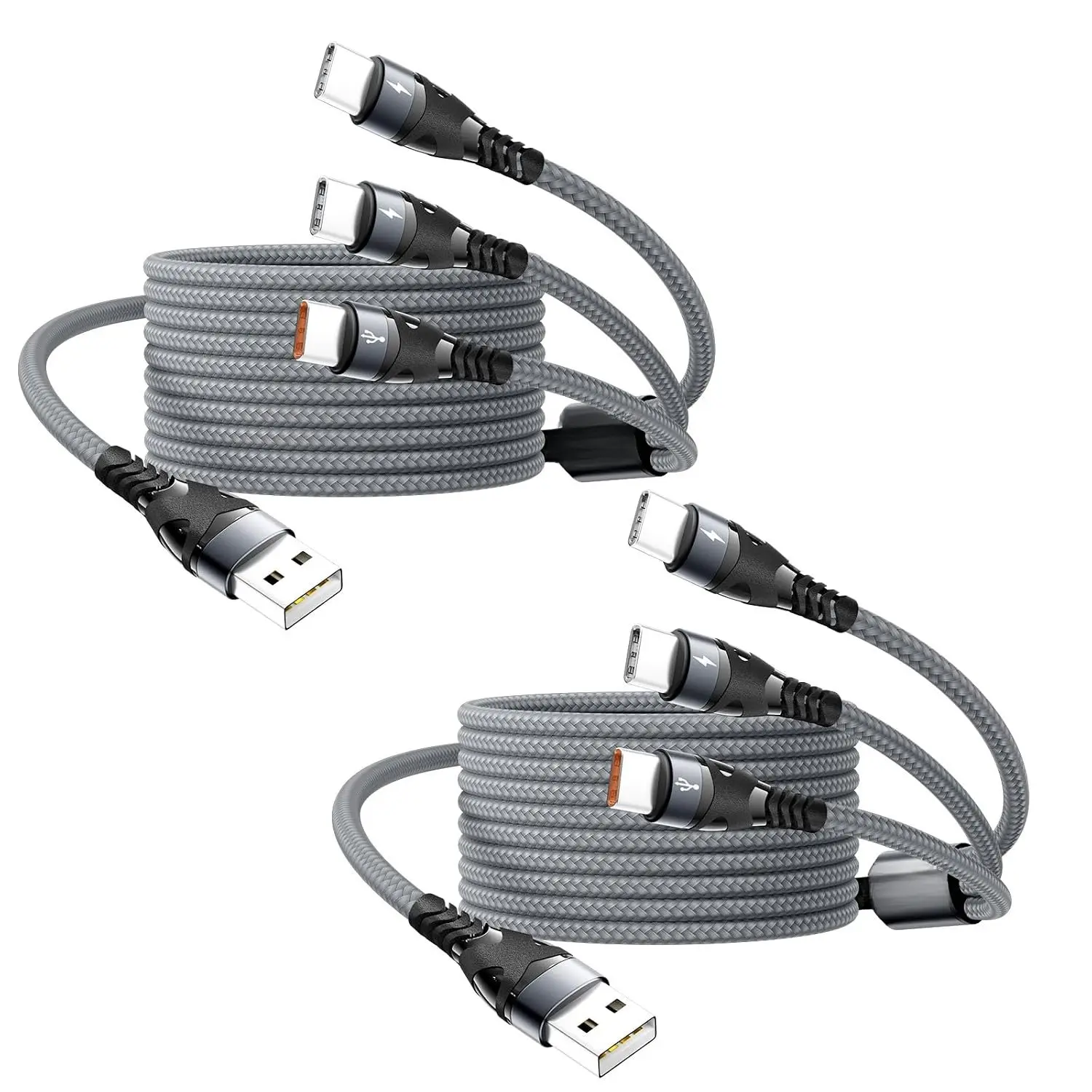 USB C Splitter Multi Charger , QC 3.0   [4Ft/2Pack]