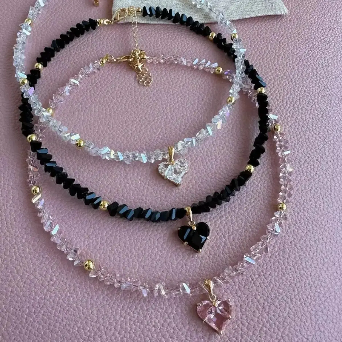 Women's Handmade Heart Zircon Clavicular Necklace - Stainless Steel Sparking Crystal Jewelry with Hypoallergenic Embedded Stones for Everyday & Date Nights