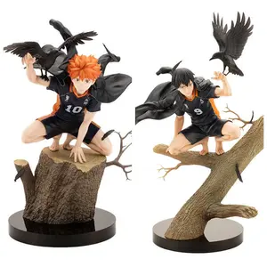 Haikyuu Anime Figure Hinata Shoyo Kageyama Tobio Crow Tree Stump Statue Desktop Decor Boxed Figurine For Anime Manga Fans