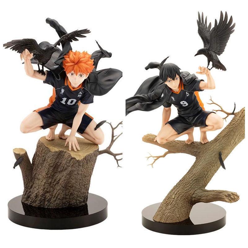 Haikyuu Anime Figure Hinata Shoyo Kageyama Tobio Crow Tree Stump Statue Desktop Decor Boxed Figurine For Anime Manga Fans