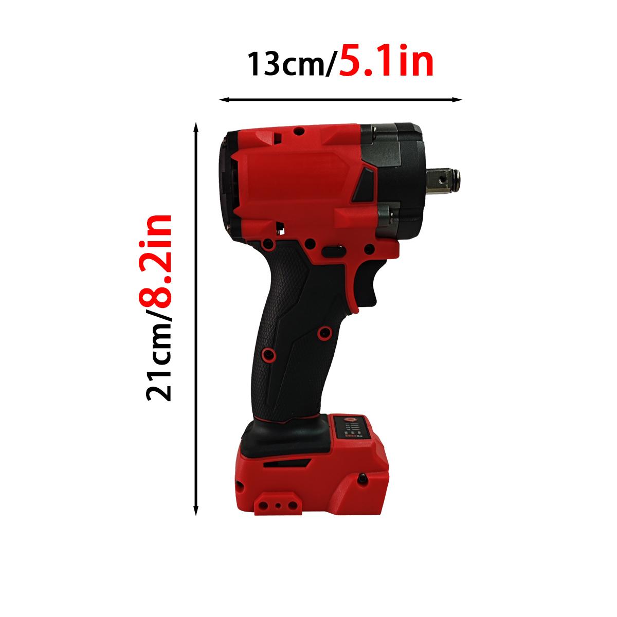 High-torque brushless impact wrench 1/2" drive cordless electric screwdriver with 4-speed adjustment, suitable for 18V batteries (battery not included).Suitable for automotive repair, construction, DIY, furniture repair, and industrial use power tools