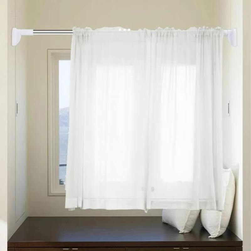 50-120cm Punch-free Telescopic Clothing Rod Extendable Stainless Steel Curtain Pole Easy Installation for DIY Space In Stock