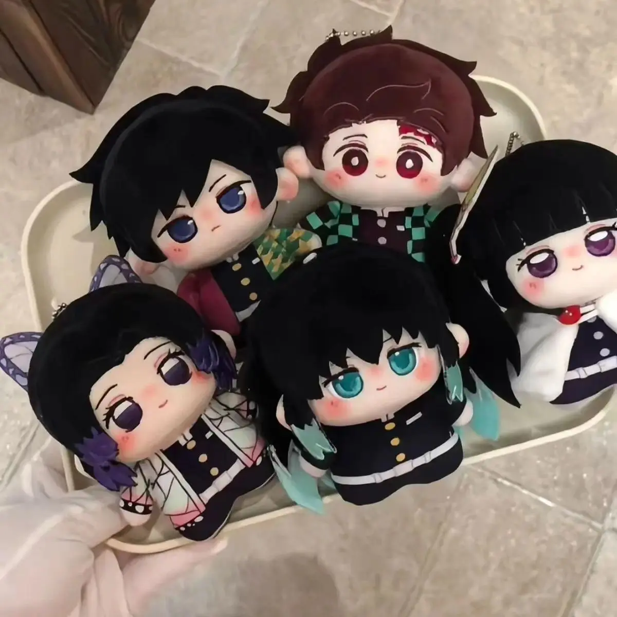 Demon Slayer Chibi Plush Stuffed Toys - 10cm Unisex Soft Cotton Dolls (Giyu Tomioka, Mitsuri Kanroji, Douma) - Collectibles, Desktop Decor, Festival Gift for Fans, Soft Cuddly Gift, Decoration