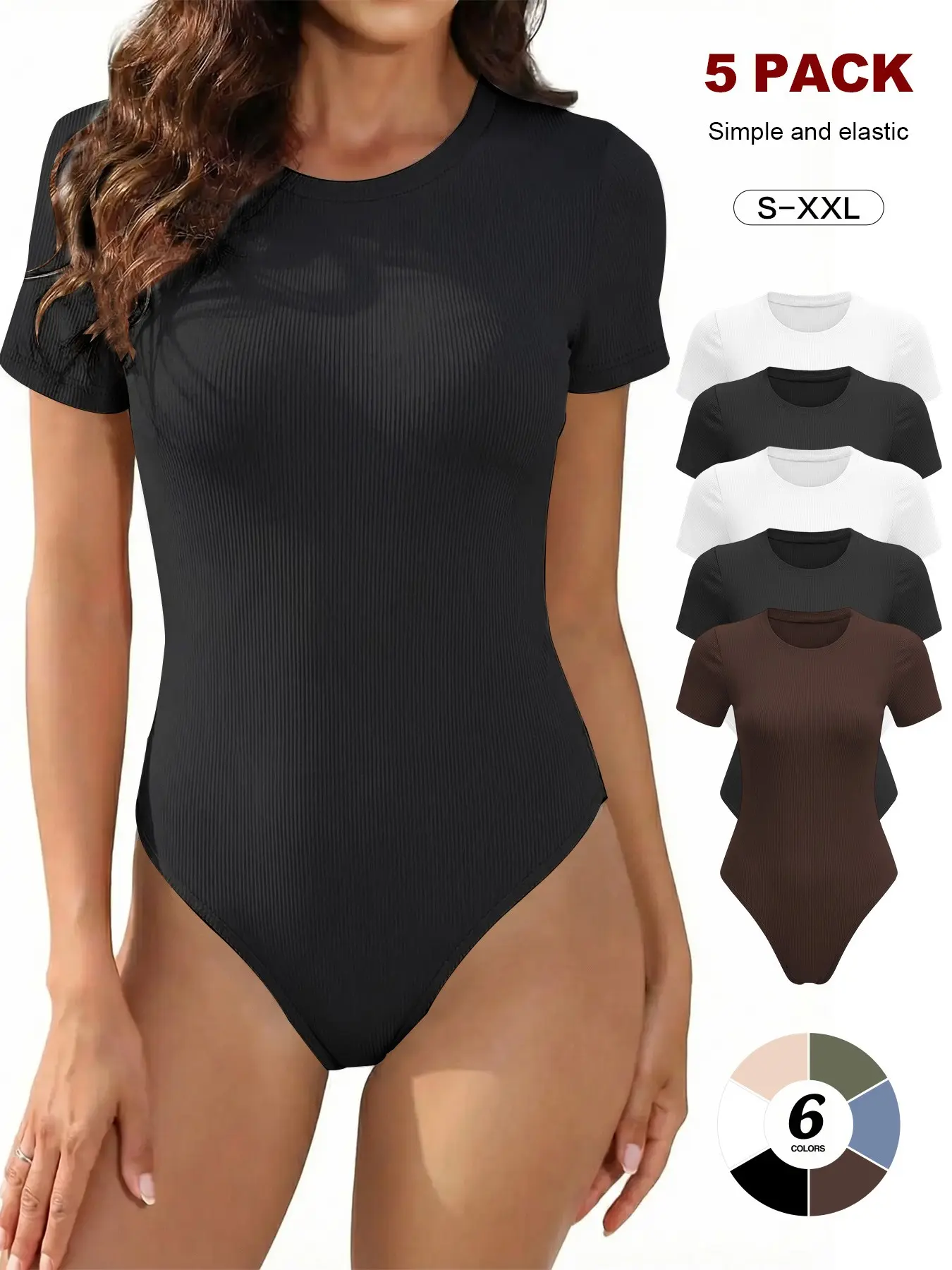 3pcs Women Tummy Control Short Shapewear Bodysuit, Seamless Stretchy Fajas Lifter Body Shaper Romper, Casual Plain Design for All Seasons