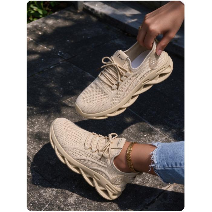 Athletic Fashion Trainer, Women's Casual Sneakers, Lightweight Breathable Walking Shoes, Retro Thick Sole Outdoor Footwear, Chic Summer Fall Style for Halloween Thanksgiving, US Sizes 5–11