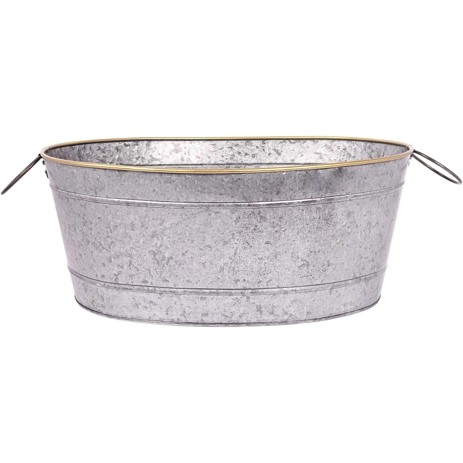 Galvanized Metal Beverage Tub with Handles, Large Ice Bucket for Beer, Wine, Parties, Indoor & Outdoor Use, 4 Gallons