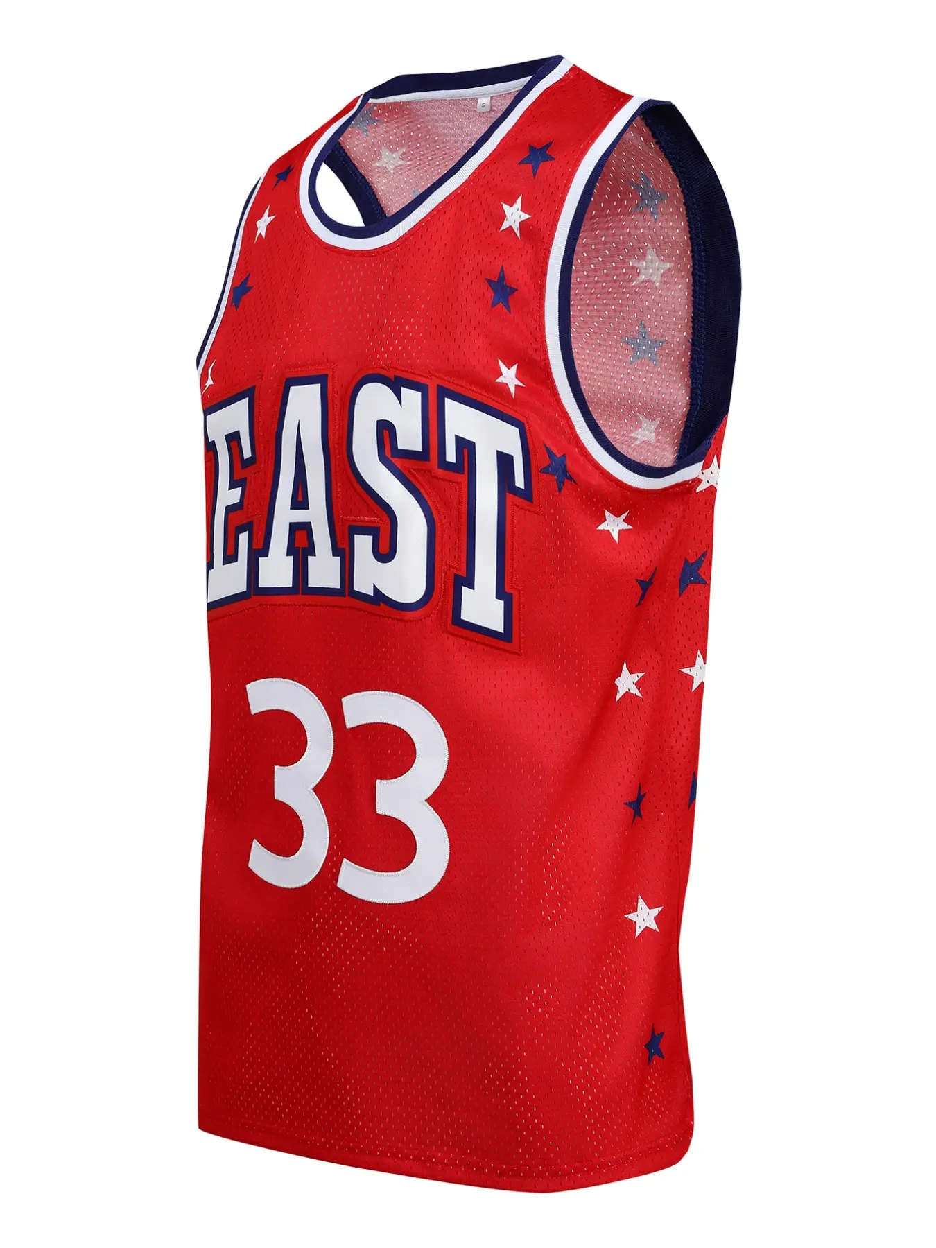 Men's Basketball Jersey 33 Red, Embroidered Sports Wear, Athletic Top, Casual Short Sleeve Tank Top, Long Fit H-Type Design, Letter Pattern, Athletic Active Tops, Sporty Sports Top