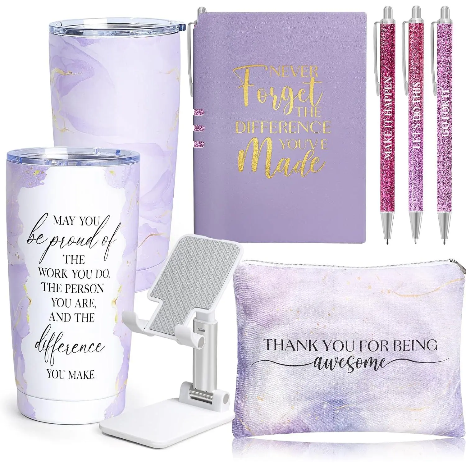Employee Appreciation Gifts, Appreciation Gifts for Coworkers, 8 count Christmas  for Employees Coworkers Teacher Staff Principal Nurse, Cool Thank You Gifts Baskets w/ Tumbler Notebook ()