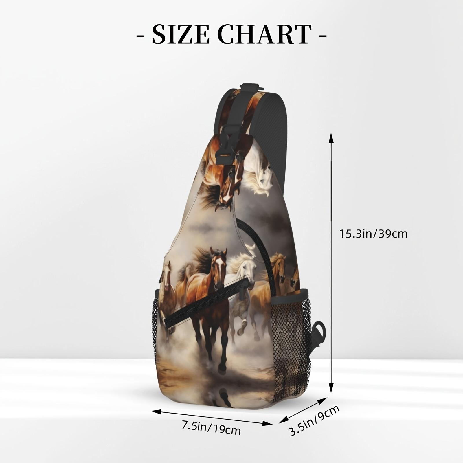 Crossbody Chest Hiking Running Horses Shoulder Folding Large Capacity Fashion Durable Can Be Used For Shopping, Work, Leisure Travel Beach Fishing  Travel Must Have  For School Back To School Christmas Gifts backpack
