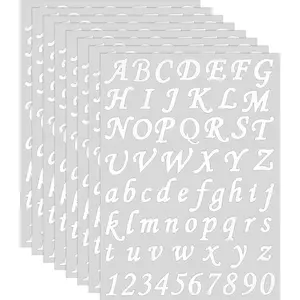 8 Letter Stickers Sheets Vinyl Self Adhesive Alphabet Stickers DIY Crafts Letters Numbers  for Mailbox Signs Window Door Classroom   to School Address Number(2 Inch,White)