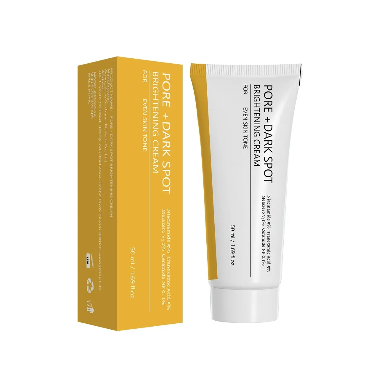 Brightening and Dark Spot Corrector 50ml | 5% Niacinamide + 5% Tranexamic Acid + 0.1% Ceramide NP | Evens skin tone & fades dark spots | Cream for dull and pigmented skin | Brightens and smooths skin tone | Brightening Hydration Cream | Face Cream