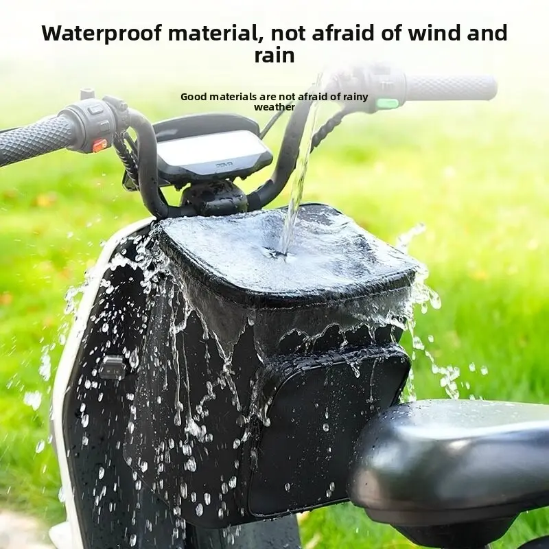 Electric Vehicle Helmet Bag, Motorcycle Front Storage Pouch, Universal Waterproof Gear Bag, Raincoat, Phone Holder Strap