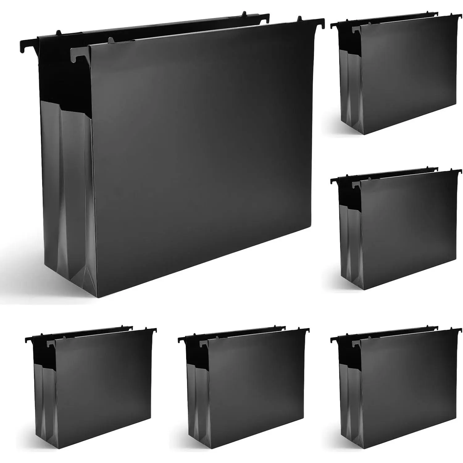 6 Packs Extra Capacity Plastic Hanging File Folders, 4 Inch Expanding Accordion Folder with Retractable Hook, Hard Hanging Folder Organizer for Office, Home, School